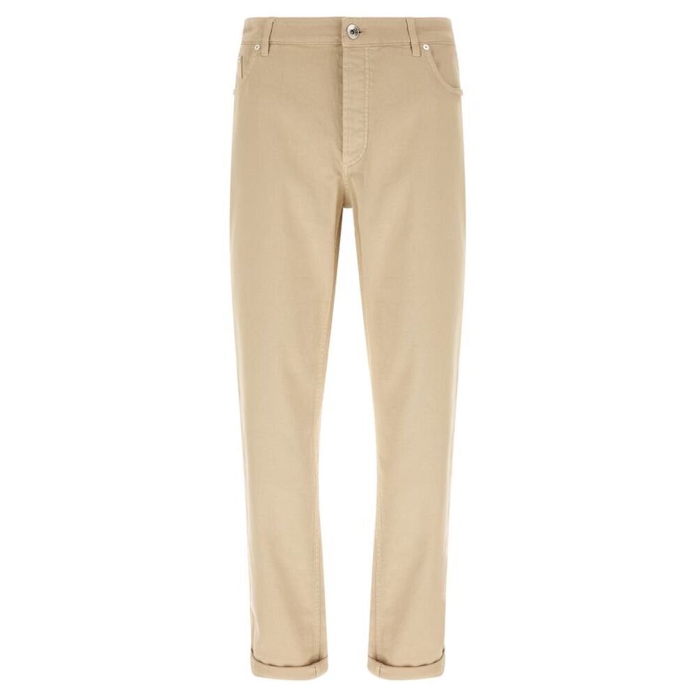 Brunello Cucinelli Men Coat Of Arms Embroidery Jeans